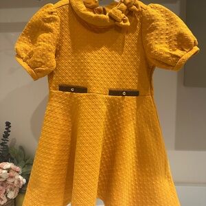 Janie and Jack Quilted Mustard Dress